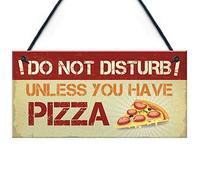 RED OCEAN Signo de cueva de hombre divertido de la pizza Do Not Disturb Pizza, letrero de puerta de dormitorio, regalo de cumpleaños para hermano hermana e hijo