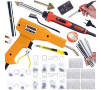 Red Odyssey - Soldador de hierro (100 W, RRO100W, 5 rejillas, punta y posavasos, grapadora 200 grapas + 800 grapas 8 variedades)