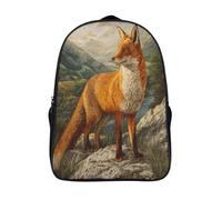 Red Orange FBuey Standing on A Rock Mochila Montañas And River Bolsas Escolar De Impresos En 3D De Para Niños Niñas Estudiantes De Primaria Y Secundaria 16 inch