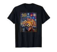 Red Panda Art on America 250 Anniversary 4th of July USA Flag Camiseta