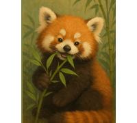 Red Panda Bamboo Composition Notebook (College Ruled, 7.44” x 9.69”, 200 Pages): Adorable red panda art with soft olive panel - perfect for school notes, journaling, and gifts