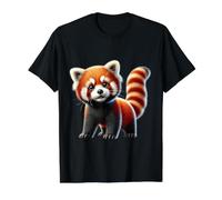 Red Panda Camiseta gráfica económica, Hombre, Negro, L