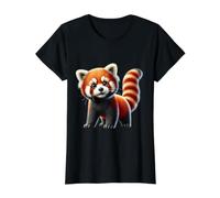 Red Panda Camiseta gráfica económica, Mujer, Negro, L
