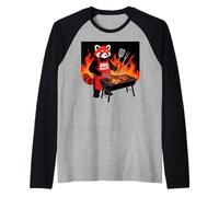 Red Panda Cooking Grill BBQ Funny Gift Red Panda Camiseta Manga Raglan