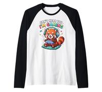 Red Panda Gaming Can't Hear You I'm Gaming Red Panda Camiseta Manga Raglan