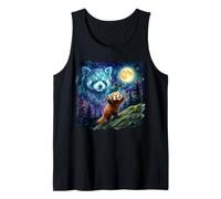 Red Panda Howling at The Moon Funny Parody Art Camiseta sin Mangas
