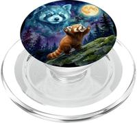 Red Panda Howling at The Moon Funny Parody Art PopSockets PopGrip para MagSafe