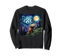 Red Panda Howling at The Moon Funny Parody Art Sudadera