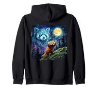Red Panda Howling at The Moon Funny Parody Art Sudadera con Capucha