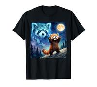 Red Panda Howling at The Moon Parody Night Sky Art Camiseta