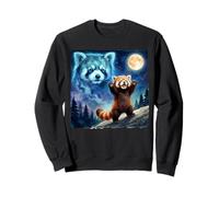 Red Panda Howling at The Moon Parody Night Sky Art Sudadera