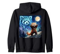 Red Panda Howling at The Moon Parody Night Sky Art Sudadera con Capucha