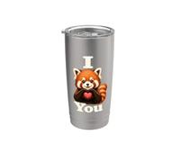 Red Panda I love You Heart Design Gifts Vaso térmico de acero inoxidable de doble pared