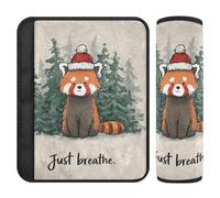 Red Panda Just BreaChristmas - Paquete de 2 almohadillas para correas de asiento de automóvil, libera el estrés en tu cuello y hombros, almohadillas de hombro para cinturones de seguridad para