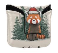 Red Panda Just Breathe Christmas Mallet - Cubierta magnética para cabeza de putter para mazos y piel sintética cuadrada impermeable