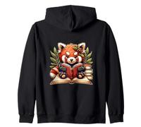 Red Panda Libros de Lectura Pandas Cottagecore Estética Niños Sudadera con Capucha