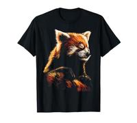 Red Panda Motif Art Animal Lover Hombres Mujeres Gráfico Bosque Camiseta