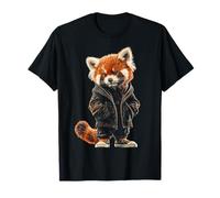 Red Panda Motif Art Animal Lover Hombres Mujeres Gráfico Bosque Camiseta