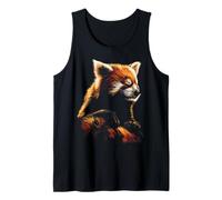 Red Panda Motif Art Animal Lover Hombres Mujeres Gráfico Bosque Camiseta sin Mangas