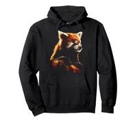 Red Panda Motif Art Animal Lover Hombres Mujeres Gráfico Bosque Sudadera con Capucha
