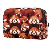 Red Panda - Neceser para mujer, neceser de viaje, bolsa organizadora de maquillaje grande con cremallera, multicolor, 18.5x7.5x13cm/7.3x3x5.1in, Neceser