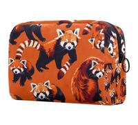 Red Panda - Neceser para mujer, neceser de viaje, bolsa organizadora de maquillaje grande con cremallera, multicolor, 18.5x7.5x13cm/7.3x3x5.1in, Neceser