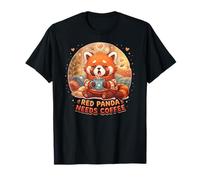 Red Panda Needs Coffee Red Panda Girls Kids Camiseta