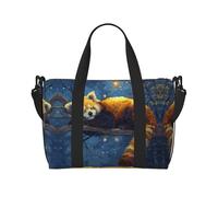 Red Panda Rests - Bolsa de viaje estampada de gran capacidad, bolsa de gimnasio ligera para fin de semana, unisex