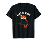 Red Panda Take It Easy Gráfico Divertido Relajación Camiseta