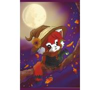 Red Panda Witch Composition Notebook: Kawaii Autumn Journal | Cute Animal in Fall Night Scene | College Ruled