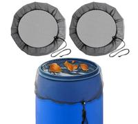Red para barriles de lluvia, tapa para barril de lluvia, larvas de mosquitos, depósito de lluvia, cubierta de cordón ajustable, cubierta protectora contra las hojas, mosquitos, 95 cm, 2 unidades