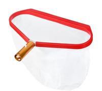 Red para hojas de piscina con mango de aluminio y malla profunda para limpieza de piscinas, compatible con postes telescópicos estándar (rojo)