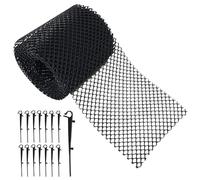 Red Para Zanjas De Drenaje - Malla De PP Negra De 16x600 Cm, Red Antibloqueo, Material Y Duradero | Instalación Rápida, Protección De Jardines, Barrera De Caminos Agrícolas, Recogedor De Hojas