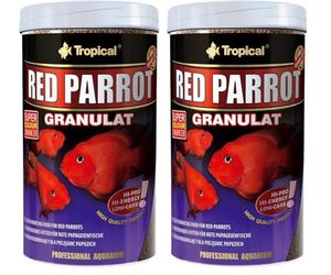Red Parrot GRANULAT 1000ml / 400g - Alimento Que Potencia el Color para Red Parrots (Paquete de 2)