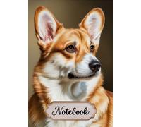 Red Pembroke Welsh Corgi Notebook for Dog Lovers: 6x9 Lined Journal with Corgi Line Art on Every Page, 120 Pages - Gift for Dog Mom & Dog Dad