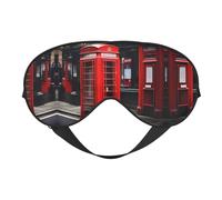 Red Phone Booth London Street Print Antifaz para dormir cómodo con correa ajustable, sombra suave, opaca, para los ojos vendados