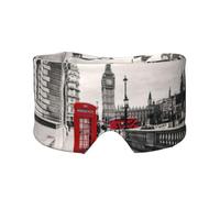 Red Phone Booth London Street Print - Antifaz para dormir para hombres y mujeres, cubierta suave para los ojos, diadema insonorizada para viajes, siesta