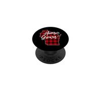 Red Plaid Buffalo WI State Love de Cosecha Propia de Wisconsin PopSockets PopGrip Adhesivo