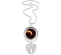 Red Planet Dark Universe Art Deco - Colgante de moda con alas de ángel giratorio