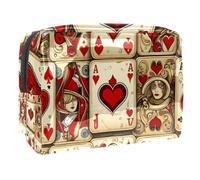Red Poker Vard - Bolsa de cosméticos para mujer, bolsa de aseo de viaje, bolsa organizadora de maquillaje grande de PVC con cremallera, multicolor, 18.5x7.5x13cm/7.3x3x5.1in, Neceser