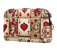 Red Poker Vard - Bolsa de cosméticos para mujer, neceser de viaje, bolsa organizadora de maquillaje grande con cremallera, multicolor, 18.5x7.5x13cm/7.3x3x5.1in, Neceser