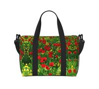Red Poppy Field Farm Meadow Landscape - Bolsa de viaje plegable para gimnasio, viajes, trabajo, gimnasio, etc