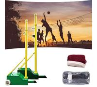Red Portátil Voleibol Move, Soporte Portátil Red Altura Ajustable, Marco Red Voleibol Y Bádminton, Con Postes, Construcción Resistente, Uso Interior Y Exterior Juegos Al Aire Libre En Familia Green