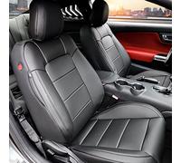 Red Rain Fundas de Asiento de Cuero para Mustang Personalizadas para Ford Mustang 2016 2017 2018 2019 2020 2021 2022 2023, 10 Piezas (Mustang-Negro)