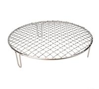 Red redonda de acero inoxidable para barbacoa con patas, rejilla de barbacoa para camping, bandeja de malla de cocina al aire libre para estufas de camping, varios tamaños disponibles (25 cm)