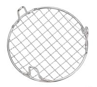 Red redonda de metal antiadherente y resistente al calor para barbacoa, camping al aire libre, picnic, plata, bloque de calefacción, calefacción uniforme (15 cm)