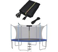 Red redonda de repuesto para cama elástica con entrada con cremallera, red de seguridad duradera para camas elásticas de 12 pies, 14 pies y 15 pies, fácil de instalar, resistente a la intemperie