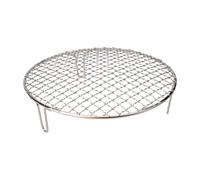 Red redonda para barbacoa, parrilla redonda, rejilla de metal antiadherente, acero inoxidable, estructura para camping al aire libre, utensilios de cocina, parrilla redonda, plata (25 cm)