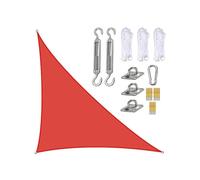 (Red)Right Triangle Sun Shade Sail Canopy Mesh Fabric Uv Block - Commercial Heavy Duty