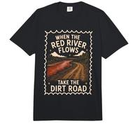 Red River Flows Take The Dirt Road Humor Adulto Comfort Colors Adult Heavyweight T-Shirt